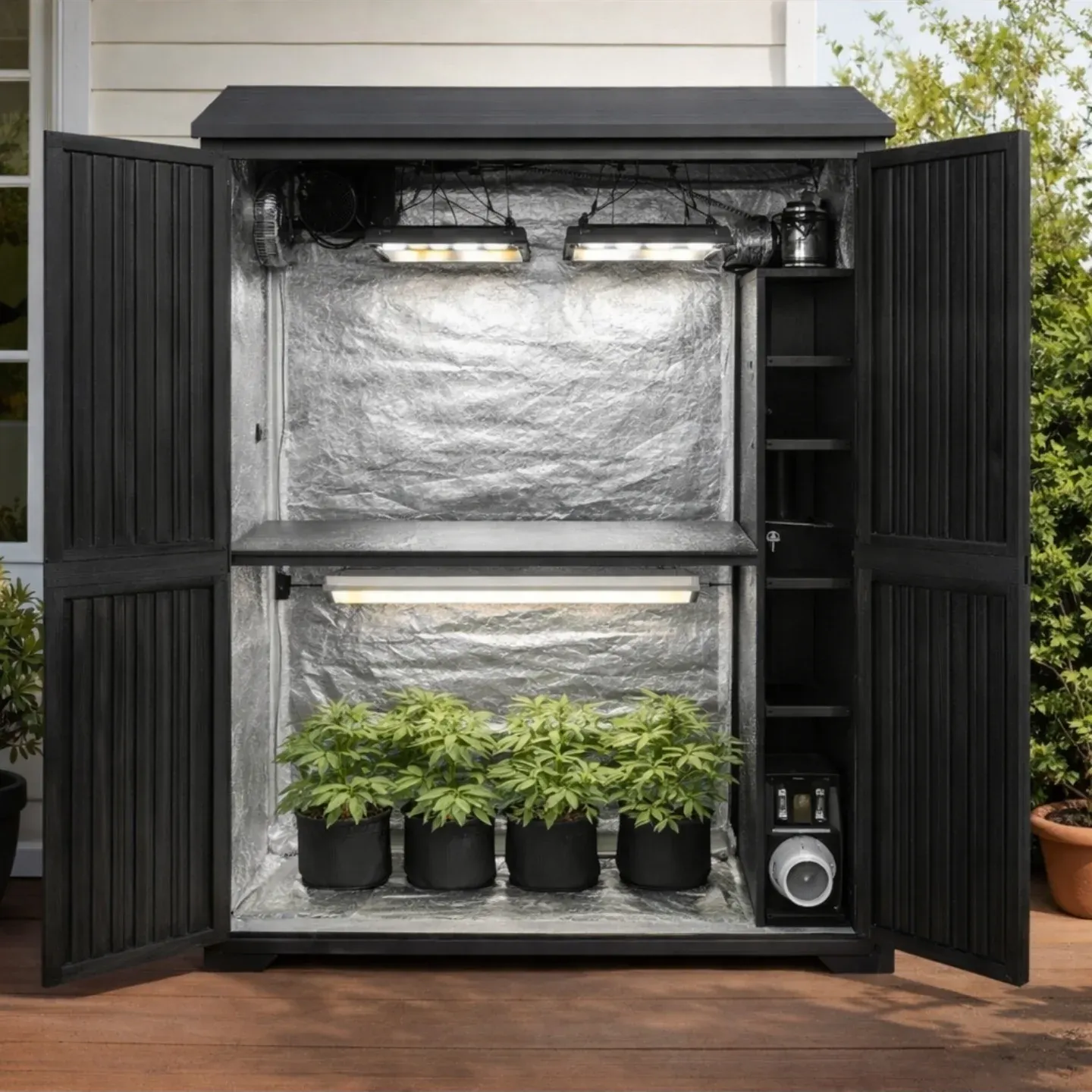 Espacio técnico con luces